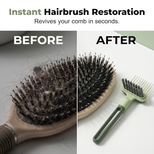 2-in-1 Hair Brush Cleaner Tool with Claw & Bristles