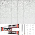 16500 Pcs Flat Back White Pearls Beads for Crafting - Mixed Sizes