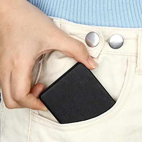 Travel Compact Vanity Mirror - Black, Double-Sided Magnifying & Regular Mirror, Portable for Handbag & Pocket - Classic Black