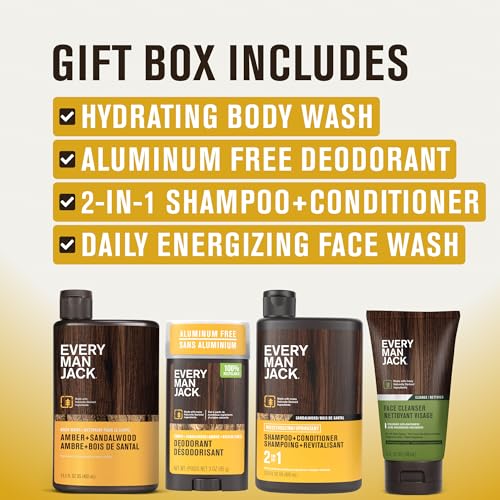 Every Man Jack Men's Shower Gift Set - Amber Sandalwood