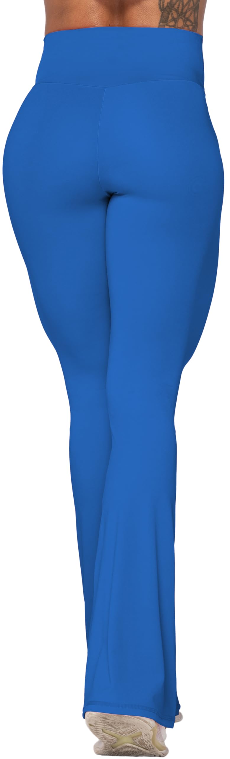 Sunzel Flare Leggings, Crossover Yoga Pants with Tummy Control, High-Waisted and Wide Leg, 30" Inseam, Classic Blue, X-Small