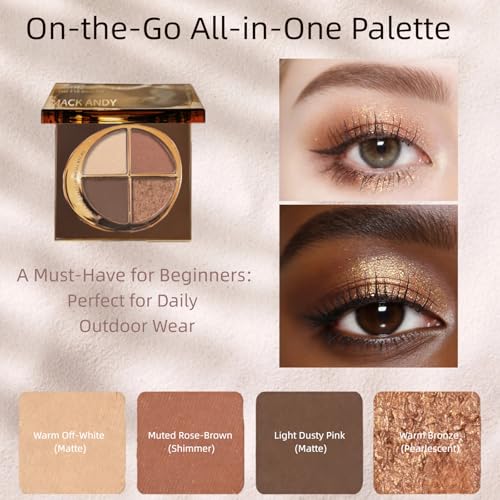 4-in-1 Glow Palette: Highlighter, Eyeshadow, Bronzer & Blush