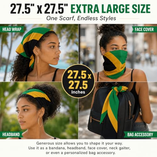 Flag Head Scarf for Women 27.5" - Mesh Square Bandana