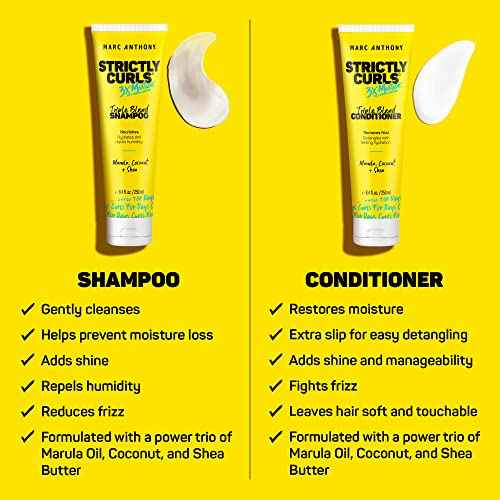 Marc Anthony Shampoo and Conditioner Set, Grow Long Biotin - Anti-Frizz Deep Conditioner For Split Ends & Breakage - Vitamin E, Caffeine & Ginseng for Curly, Dry & Damaged Hair