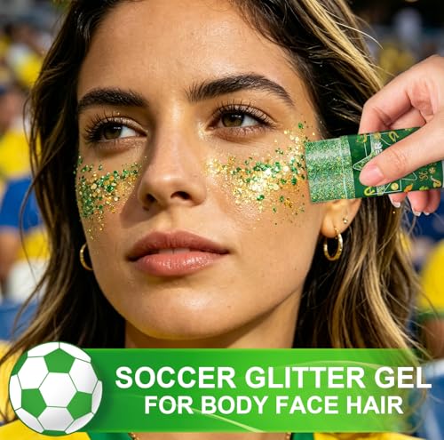 Brazil Green & Yellow Glitter Stick | Waterproof Face & Body