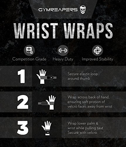 Gymreapers Weightlifting Wrist Wraps (Competition Grade) 18" Professional Quality Wrist Support with Heavy Duty Thumb Loop - Best Wrap for Powerlifting, Strength Training, Bodybuilding(Black,18")