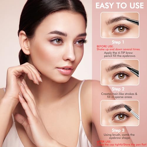 LAVONE 2-in-1 Waterproof Eyebrow Pencil - Dark Brown