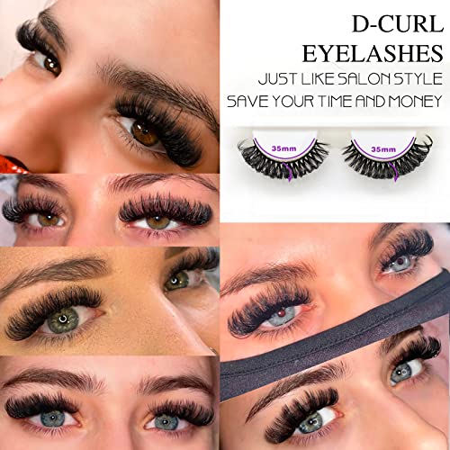 3D D Curl 15mm Wispy Mink False Lashes - 10 Pairs