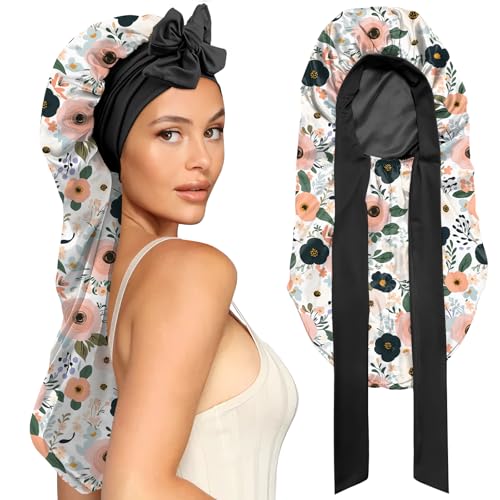 Long Satin Hair Braid Bonnet for Sleeping - Double Layer Design