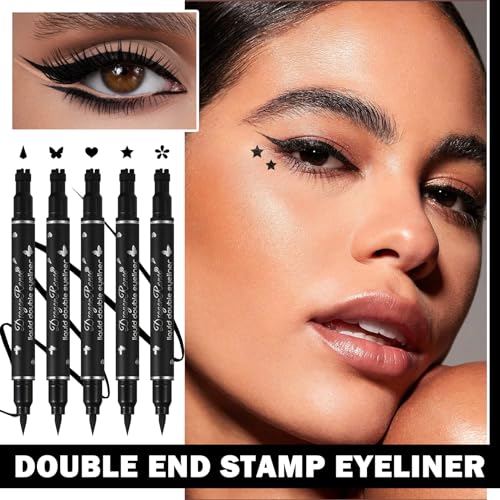 5-Piece Dual-Sided Liquid Eyeliner Stamp Pen Set