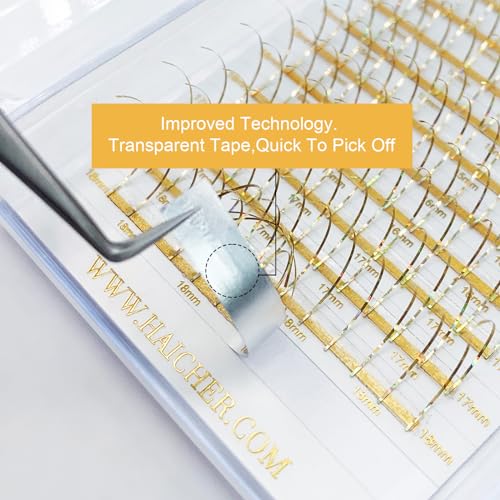 Holographic Lash Tinsel, Colored Lash Extensions CC Curl 9-18mm Mixed Lash Trays (Gold, Spike)