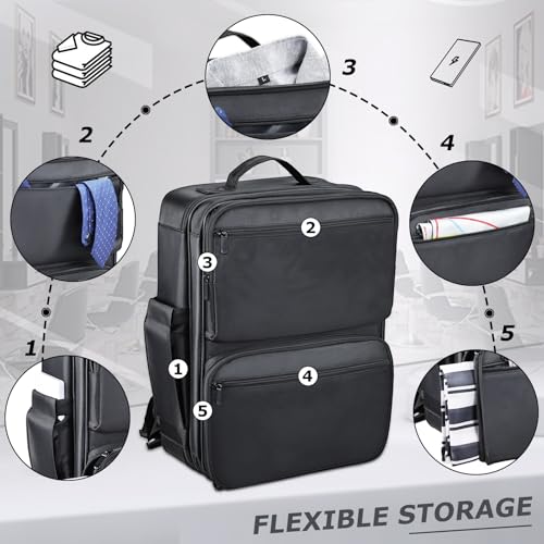 Barber Bag with Detachable Tray, 16.8-in Travel Backpack for Clippers and Supplies, Large Capacity Hairdresser Bag with Adjustable Dividers for Hair Cutting Tools