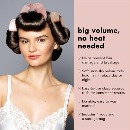 The Hair Edit Volumizing Rods - 4 Pack Heatless Overnight Curlers (Volumizing Rods)