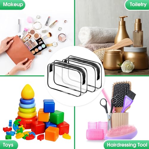 Reginary 36 Pieces Clear Makeup Bags Bulk Travel Toiletry Bags Transparent Cosmetic Pouches with Zipper Waterproof Portable PVC Plastic Zippered Organizer Cases for Women Men Vacation Travel Bathroom