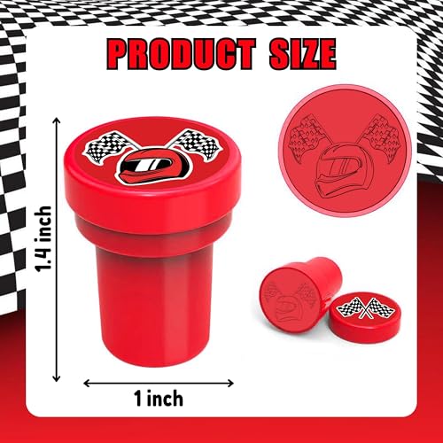 36PCS Checkered Flag Party Favors - 24PCS Temporary Tattoos & 12PCS Stamps - Ideal Black and White Race Flag Themed Birthday Card Decorations Supplies Goodie Bag Cute Rewards for Boys Girls Gifts