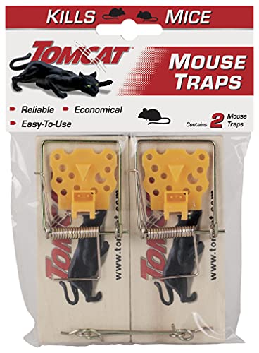 Tomcat Mouse Traps (Wooden), Inexpensive, Effective Way to Catch Mice in the Home, 2 Traps