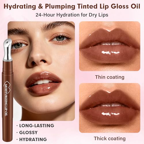 Hydrating Lip Oil with Jojoba & Shea Butter – 2 Pack