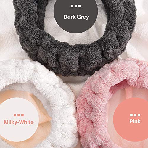 Spa Headband for Women, 3-Pack Microfiber Terry Cloth