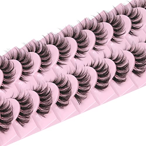 Wispy False Eyelashes 15mm Clear Band Faux Mink D-Curl