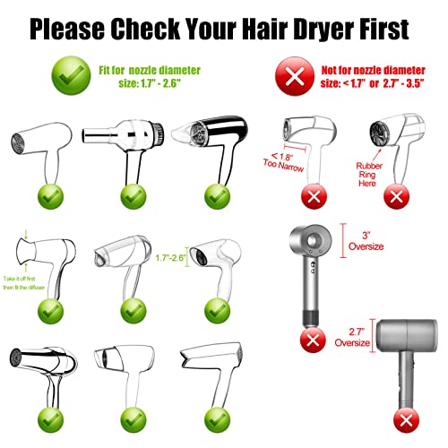 Universal Hair Diffuser for Curly & Wavy Hair, 1.7-2.6 Inch