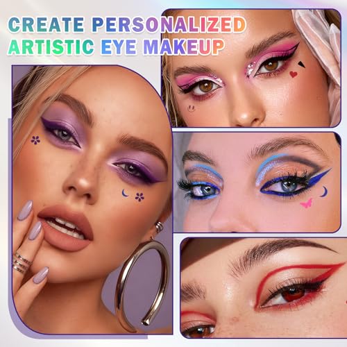 7-Piece Colorful Eyeliner Stamp Set with Dual-Ended Liners
