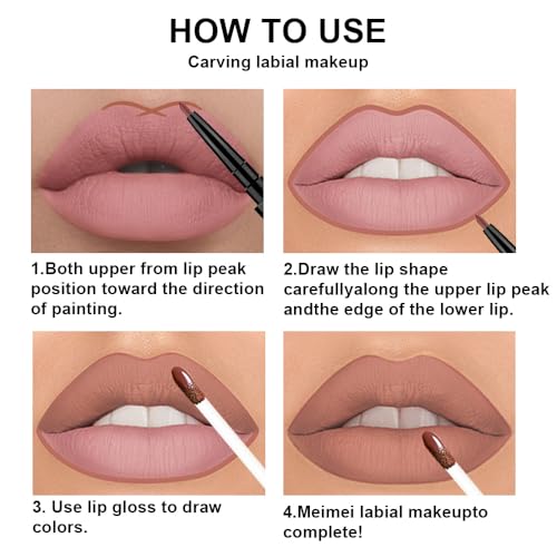 3-Piece 2-in-1 Matte Lip Liner & Liquid Lipstick Set