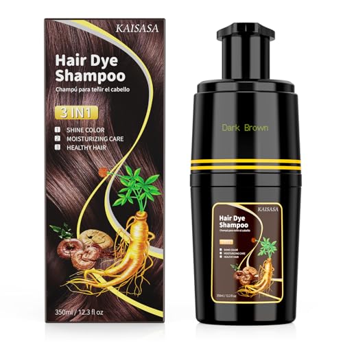 Dark Brown Hair Dye Shampoo 3-in-1 for Grey Coverage
