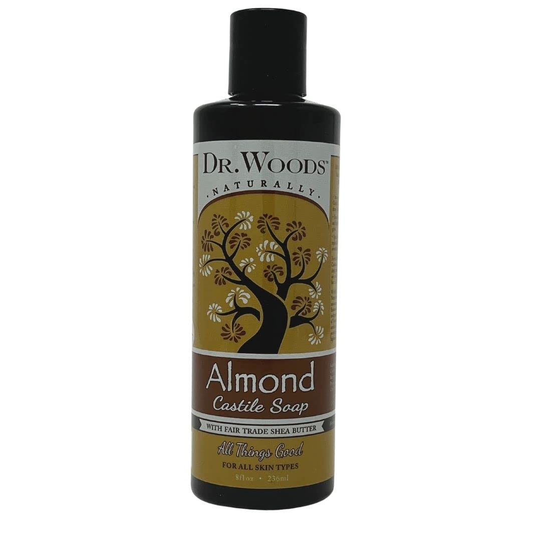 Dr. Woods Pure Almond Liquid Castile Soap with Organic Shea Butter, 8 Ounce