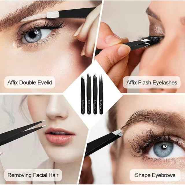 Top Notches Tweezer Set - High Grade Tweezers For Women And Men, Perfect For Eyebrows Facial Hair Ingrown Hair And Splinter Removal