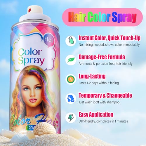Acomler Purple Temporary Hair Color Spray for Kids & Adults - 4.06 Oz