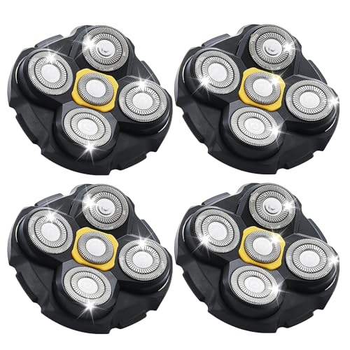 Shaver Replacement Heads Compatible with Microtouch Titanium Head Shaver, for Bald Men 4 Pack