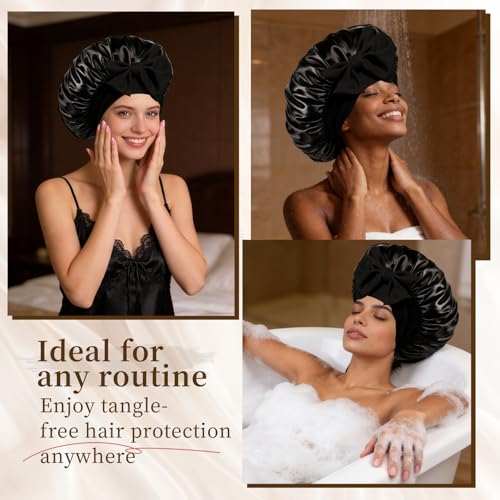 Silk Satin Bonnet for Sleeping with Adjustable Tie Band