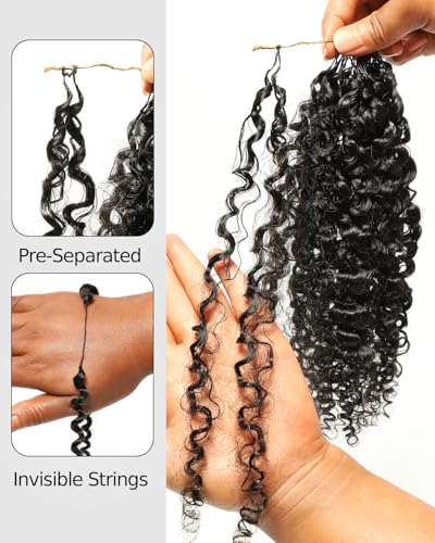 BEEOS 16 Inch Burmese Curly Crochet Hair - 160g, Reusable & Easy to Detangle