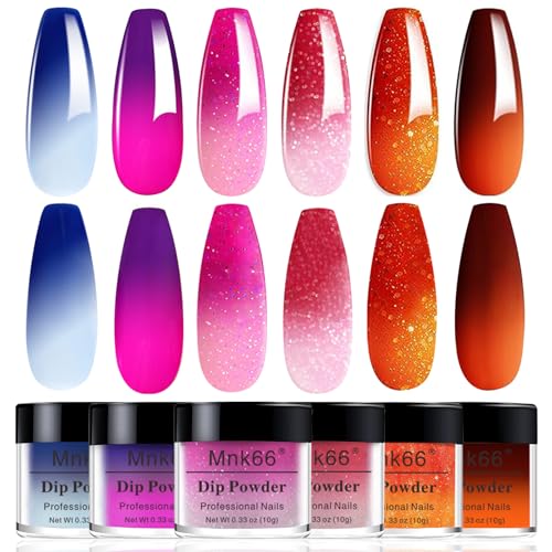6-Color Mood Changing Dip Powder Nail Set - Long-Lasting DIY Manicure Kit