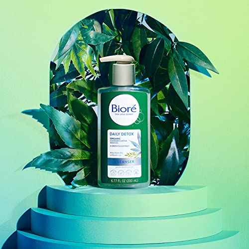 Bioré Detox Face Wash, Acne Facial Cleanser for Blemish Prone Skin, Daily Detox Cleanser, with Organic Hemp Oil and Green Tea Extract, 6.77 Fluid Ounces (3 Pack)