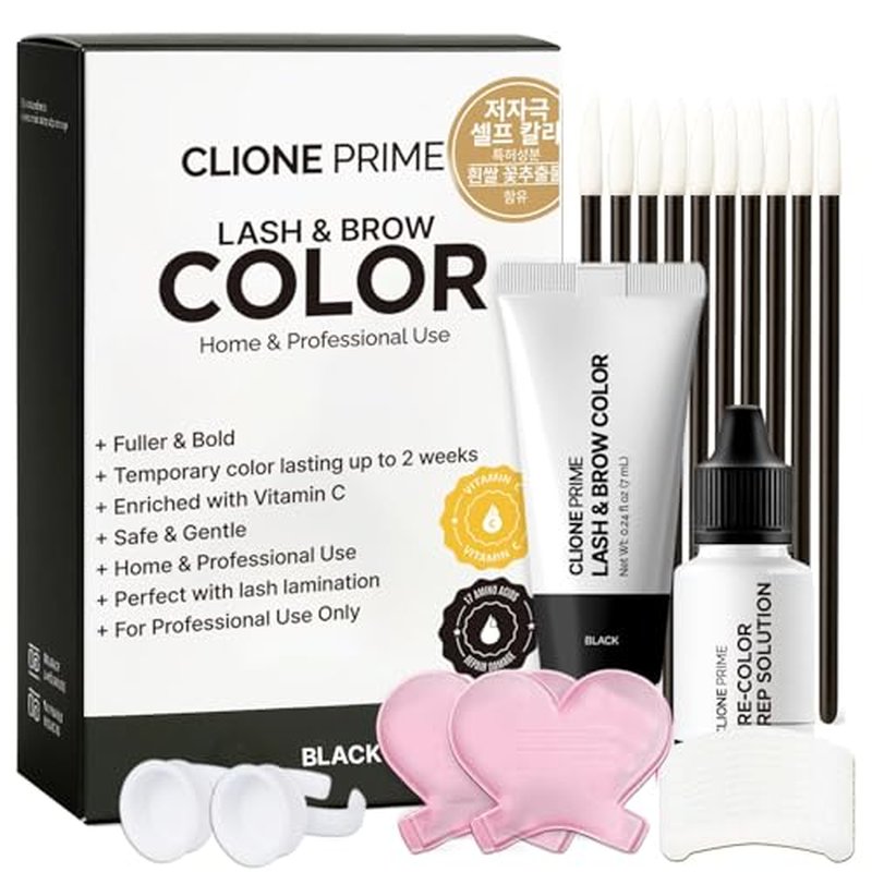 CLIONE PRIME Korean Eyebrow & Eyelash Color Kit - Black