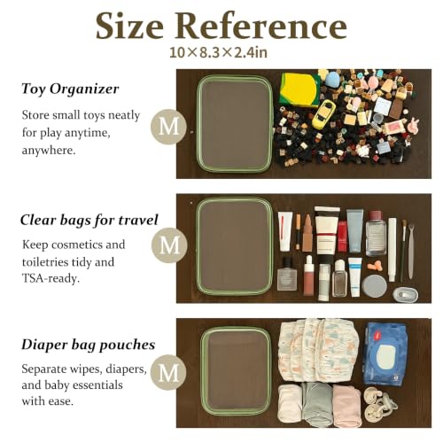 Hard Shell Zipper Pouches Set (1 Medium + 3 Small)