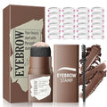 Eyebrow Stamp Kit with 24 Reusable Stencils & Brush - Dark Brown