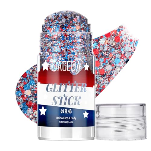 Patriotic Red White Blue Glitter Stick for Face & Body
