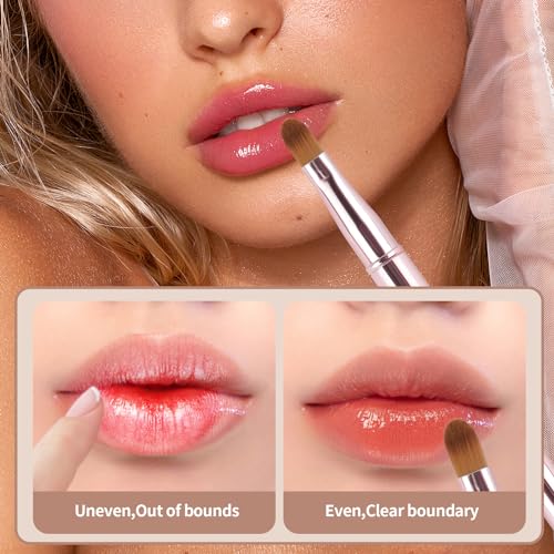 3-Pack Retractable Lip Brush with Lid – Travel Makeup Brush Set