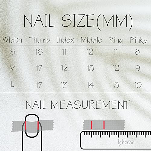 LIGHT RAIN Press on Nail Tips - Milky Way, Luxury Reusable Seven Layers Gel UV Finish False Nails, Handmade Nail Art with Design by Licensed Professional Manicurist, Long Oval Shape, Medium Size