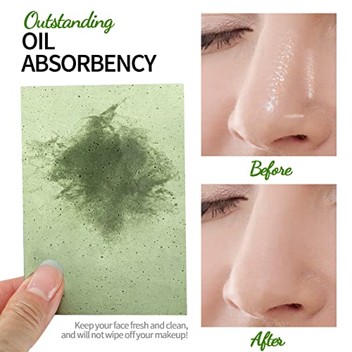 Oil Blotting Sheets for Face, 600 PCS with Green Tea