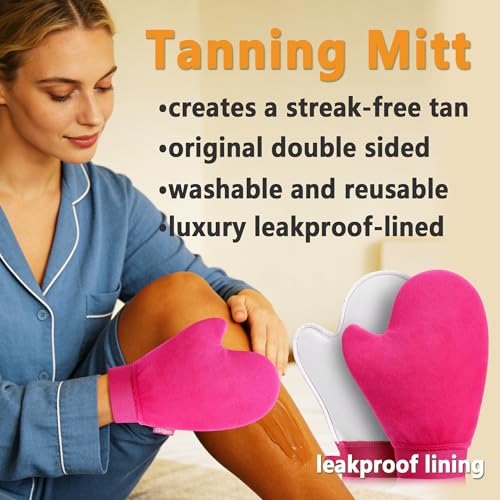 4-Pcs Self Tanning Mitt Set with Back Applicator & Brush