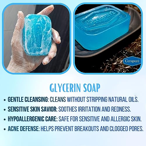 Cerapure Glycerin Soap Bars For Men Women Clear Transparent Bath Soap Bar For Dry Skin Formular Cleanse And Moisturize Skin All Day Freshness (1)