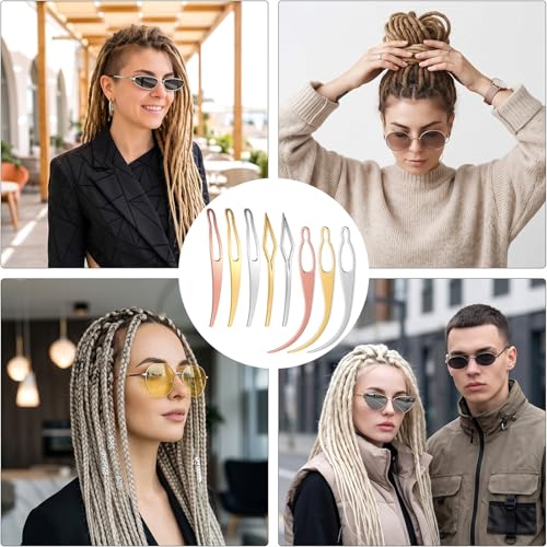 8Pcs Interlocking Locking Tools for Locs Dreadlocks Hair Styling Retightening