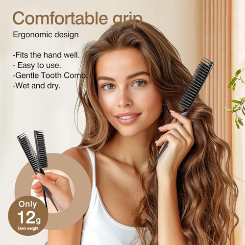 3-Row Flexible Hair Styling Comb Set for Detangling & Curl Defining