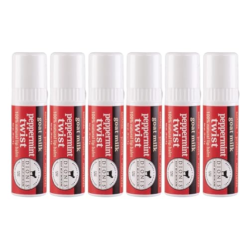 Dionis Goat Milk Lip Balm Peppermint Twist 0.28oz (Pack of 6)