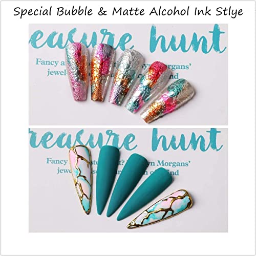 Makartt Marble Nail Polish,Blooming Gel Nail Polish Color Changing 6ml 6 Colors Nail Polish Bundle Clear Blooming Gel?15ml UV LED Soak Off Nail Art Polish for Spreading Effect