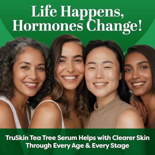 TruSkin Tea Tree Oil Acne Treatment Serum for Face ? Salicylic Acid, Niacinamide, Vitamin C & Retinol ? Clarifying Super Facial Serum for Acne-Prone Skin & Pores, 1 Fl Oz