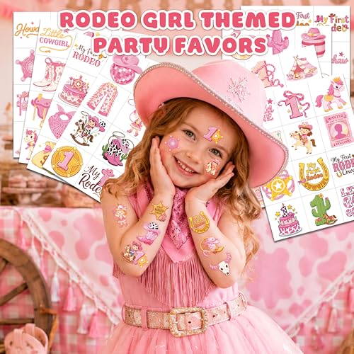 96 PCS Cowgirl Western Temporary Tattoos for Kids Party